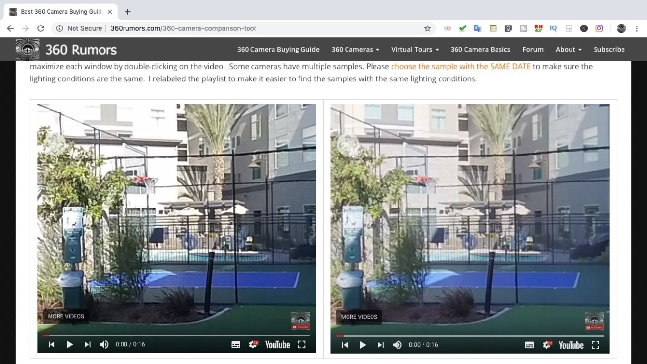 EVO standard mode (left) vs EVO HDR Video mode (right)