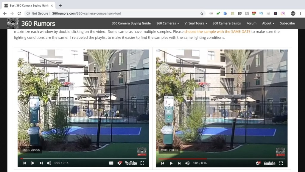 Insta360 EVO non-HDR (left) vs One X non-HDR (right)