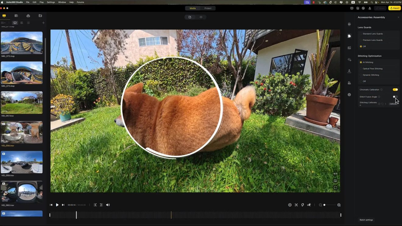 Stitch Fusion Angle feature demonstration