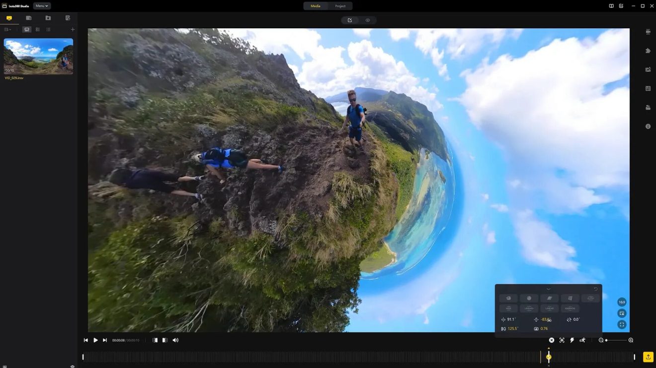 Adjusting tilt angle for natural perspective
