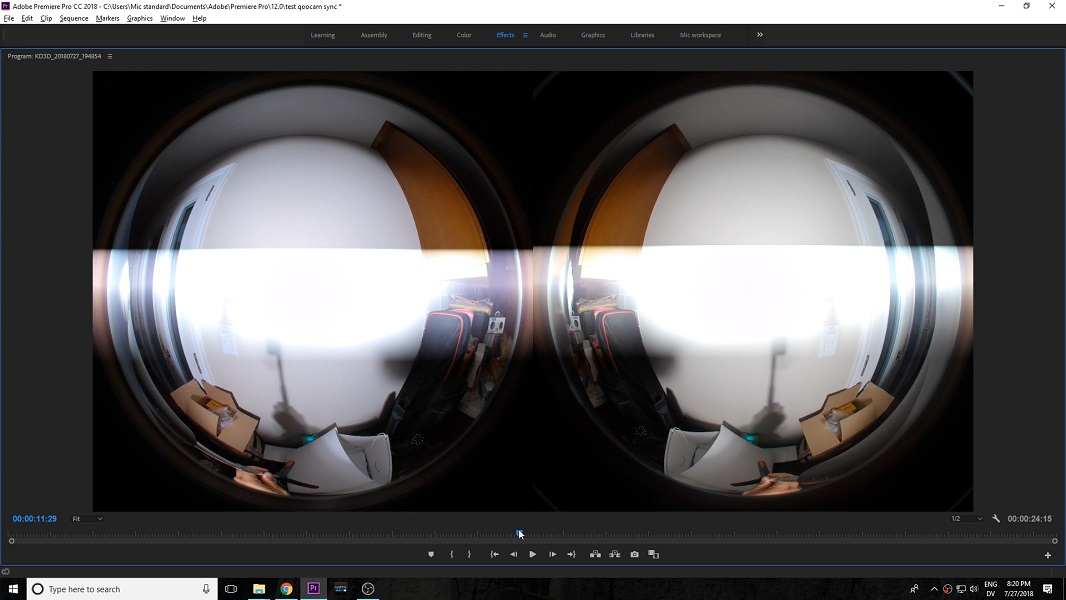 Kandao Qoocam 3D 180 Left and right lens synchronization