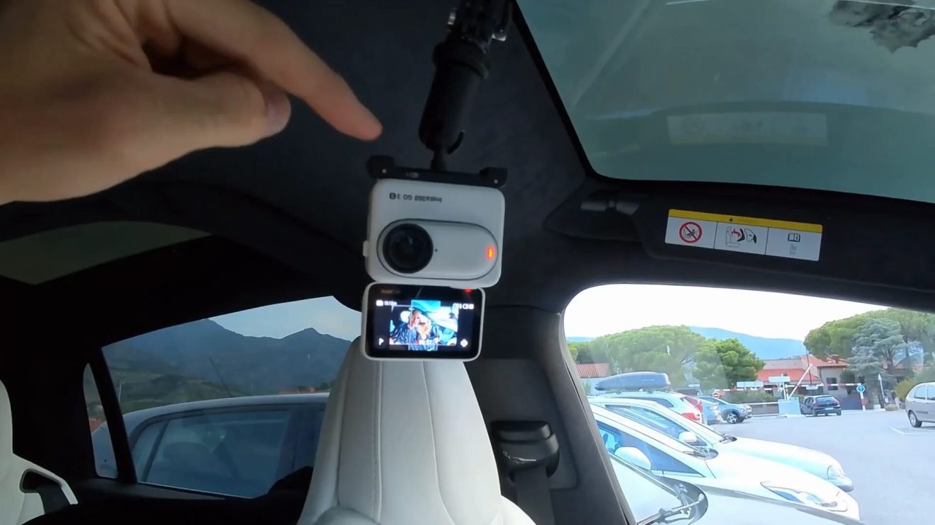 Driving Shot with camera mounted on dashboard