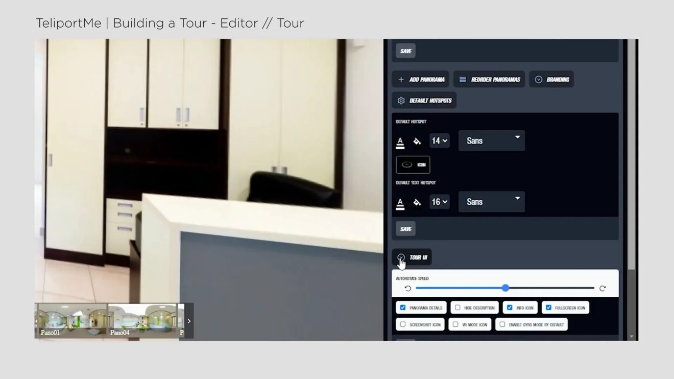 Finalizing the virtual tour layout