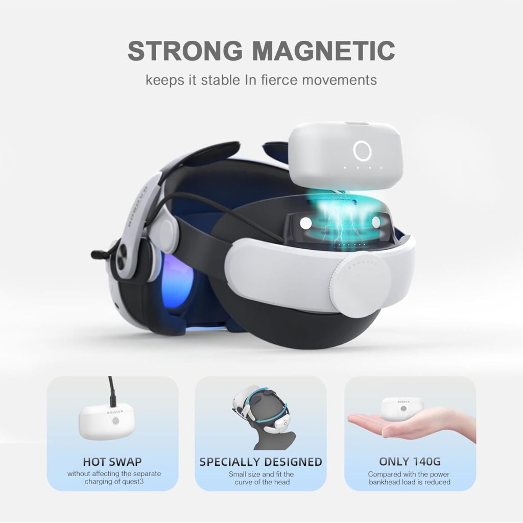 BoboVR M3 has a magnetic replaceable battery