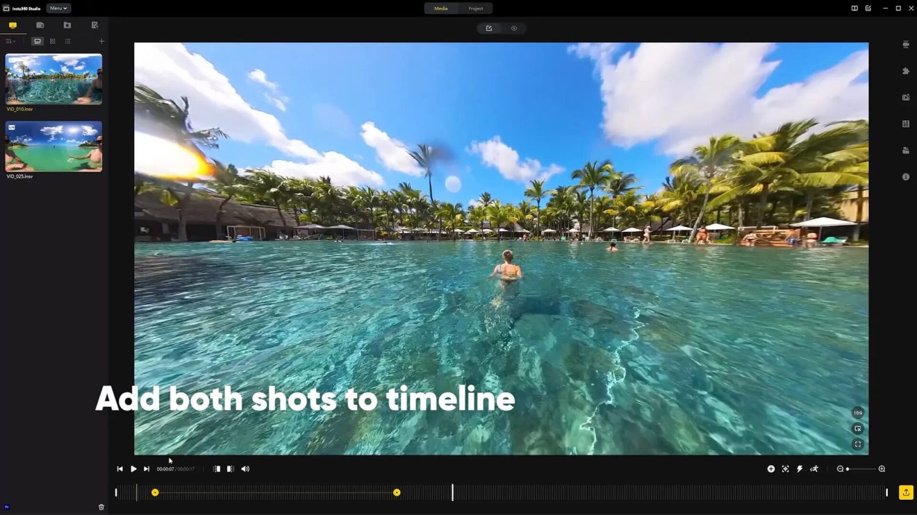 Editing in Insta360 Studio