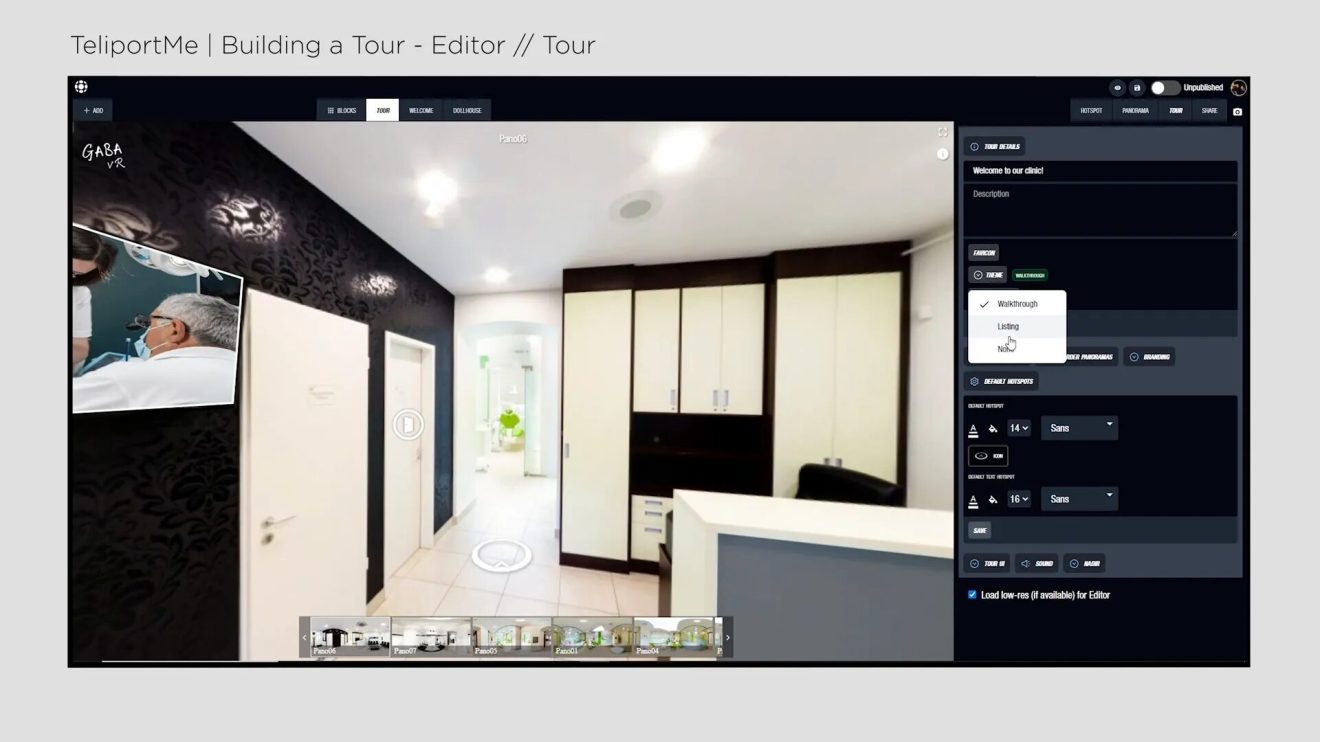 Finalizing virtual tours in TeliportMe