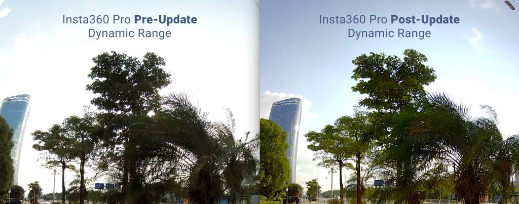 Insta360 Pro v 2.0 Dynamic range comparison