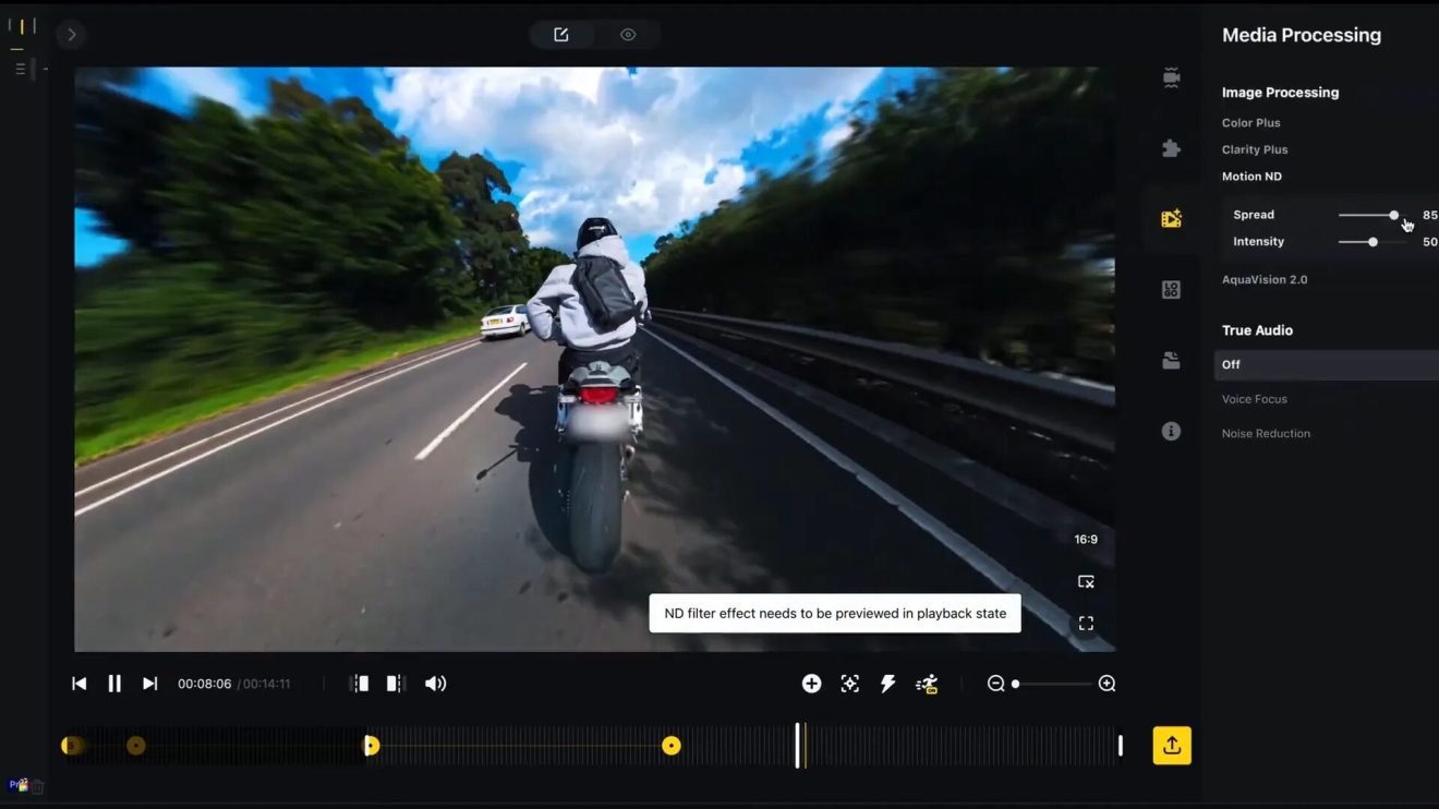 Demonstration of MotionND feature in action