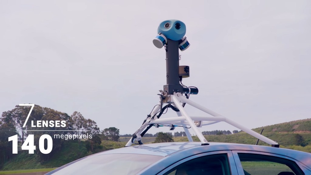 The Google Street View camera has seven sensors and captures 140 megapixel photos