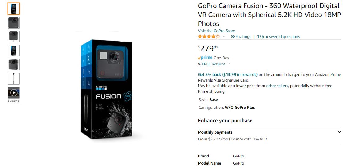 GoPro Fusion $279