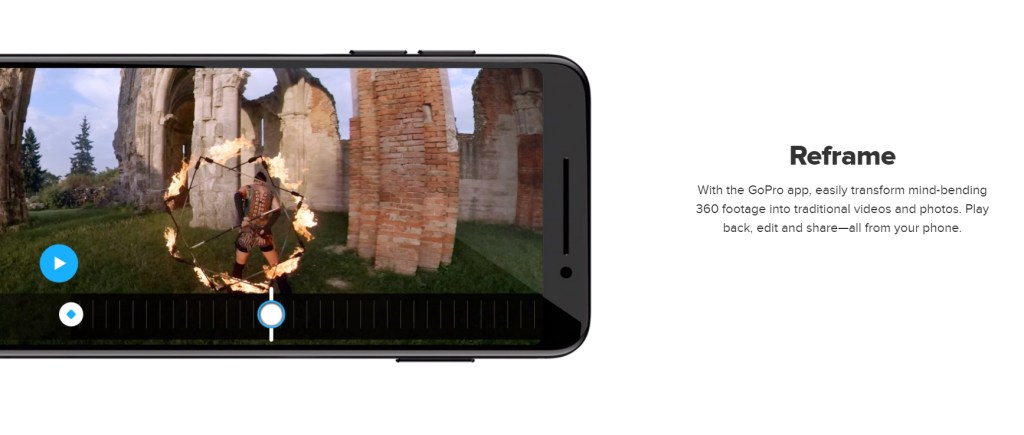 Reframe your videos in the GoPro app