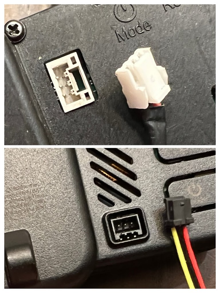 Top: typical naked GoPro connector. Bottom: GoPro Bones connector