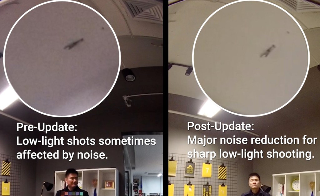 Insta360 Pro v 2.0 less noise in low light