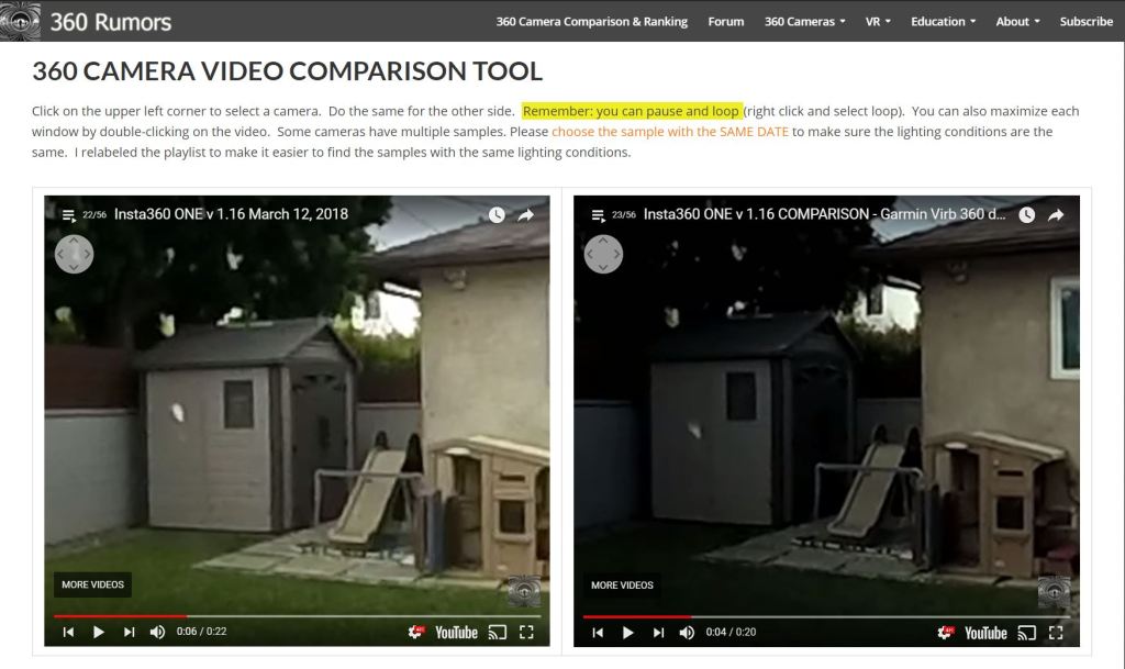 Insta360 one vs Garmin Virb 360