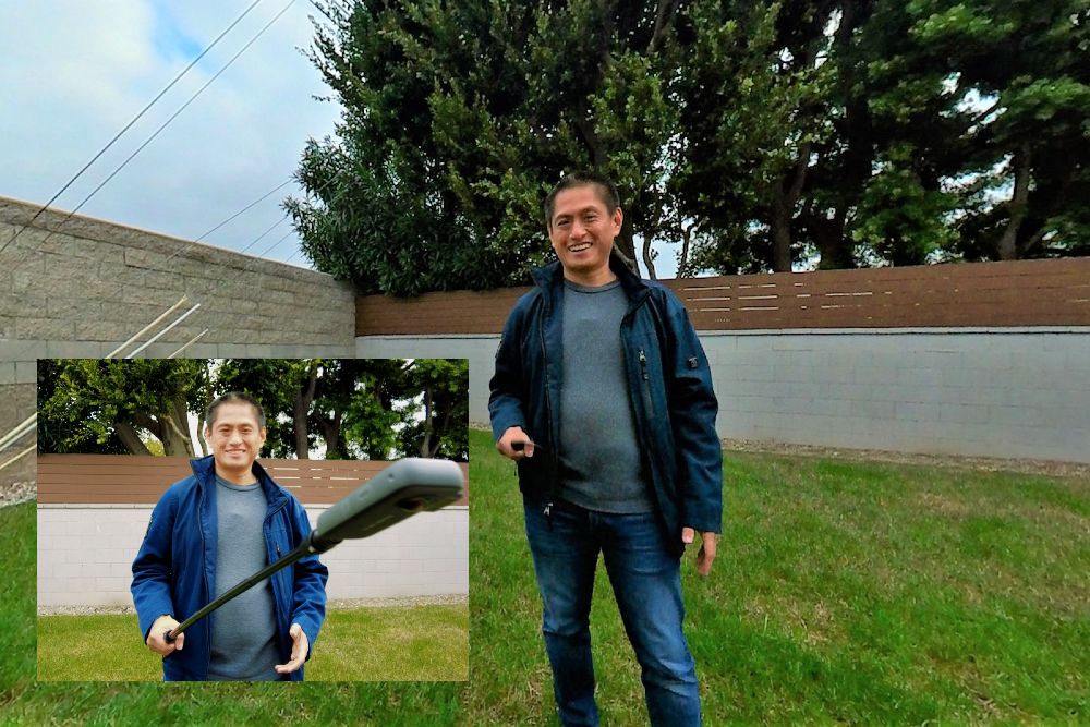 The selfie stick tripod is invisible to 360 cameras