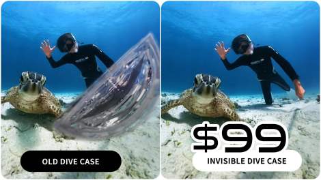 $99 invisible dive case for Insta360 X3