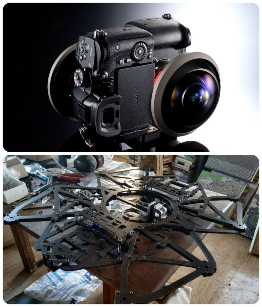 Hawk21 Medium Lifter is an invisible flying 360 video rig for DSLRs
