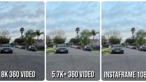 Instaframe detail comparison: 8K 360 video vs 5.7K+ 360 video vs Instaframe at 1080p
