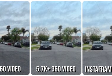 Instaframe detail comparison: 8K 360 video vs 5.7K+ 360 video vs Instaframe at 1080p