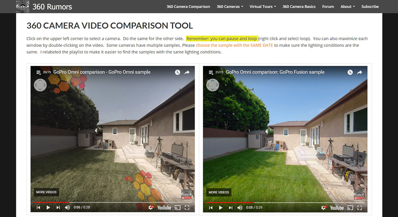 GoPro Omni (360 view) vs. GoPro Fusion (360 view)
