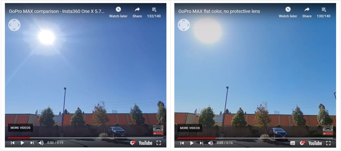 One X HDR Video (left) vs MAX flat color (right)
