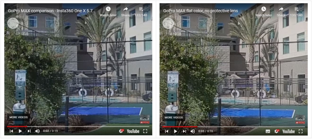 One X HDR Video (left) vs MAX flat color (right)