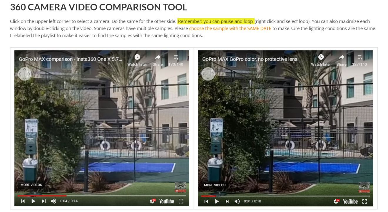Insta360 One X 5.7K 30fps (left) vs GoPro MAX - GoPro color (right)