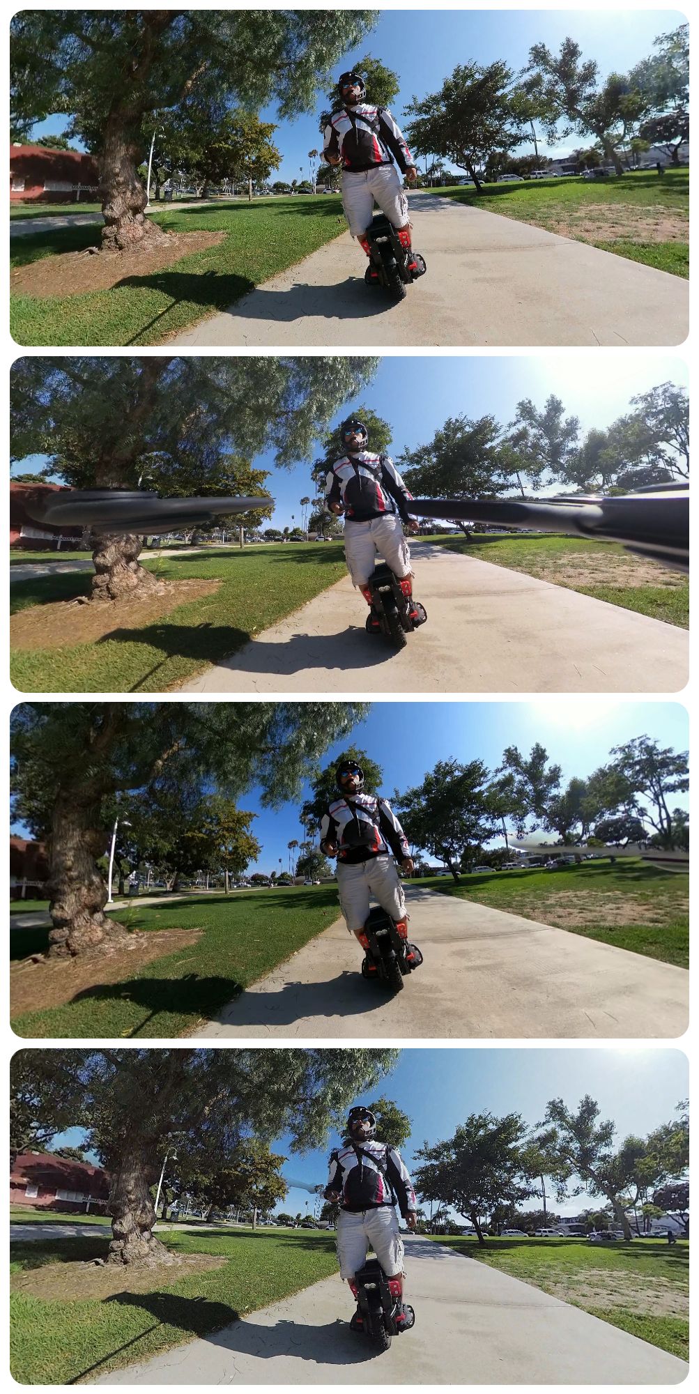 Top to bottom: Insta360 1-inch 360, Insta360 X3, GoPro MAX, Qoocam 3