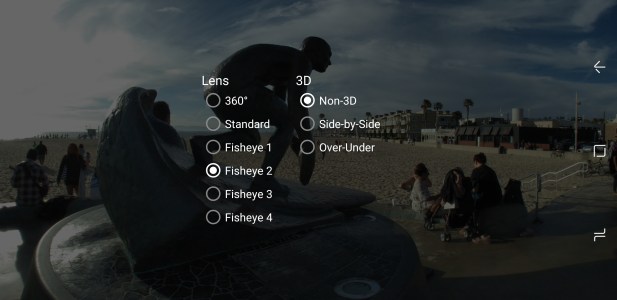 VR Media Player settings for VR180 photos