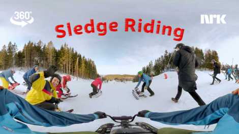 Sled ride in first person 360 video