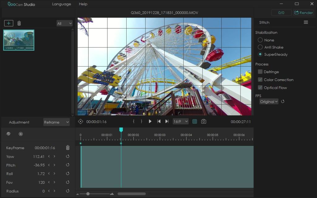 Qoocam Studio keyframing