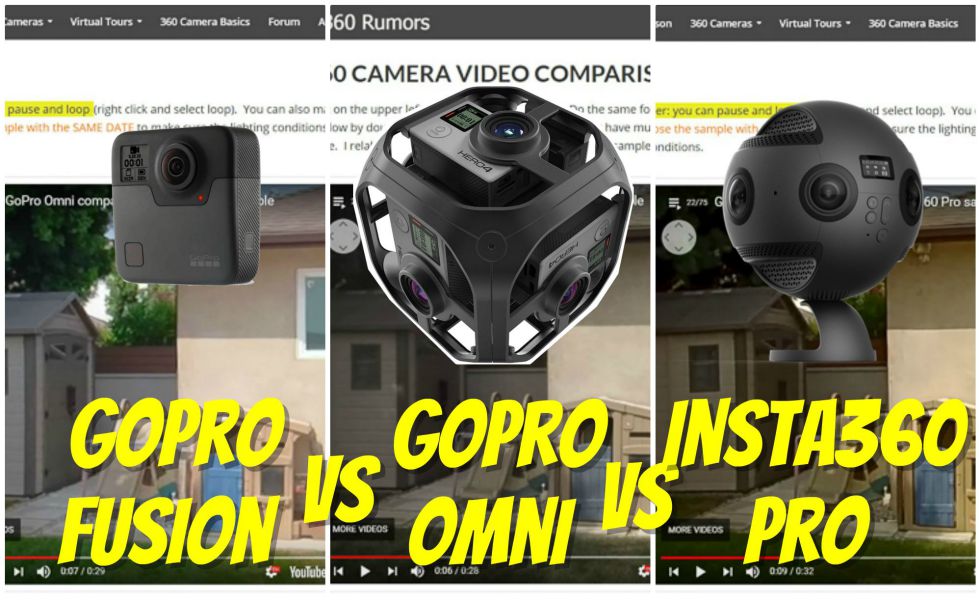 GoPro Fusion vs. GoPro Omni vs. Insta360 Pro hands-on side-by-side comparison