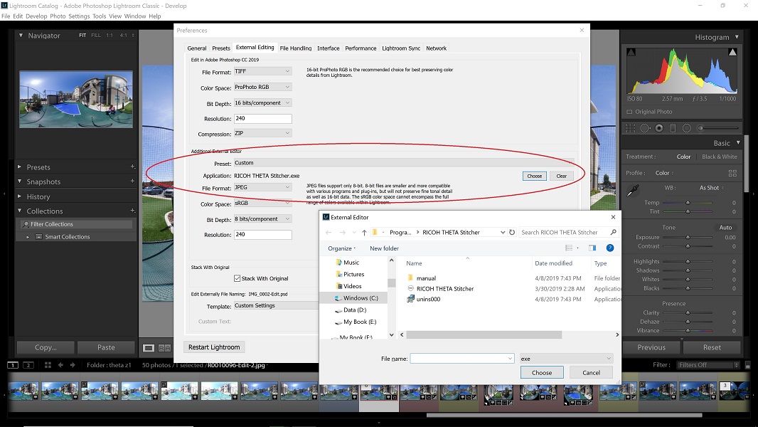 Add Ricoh Stitcher as an external editor