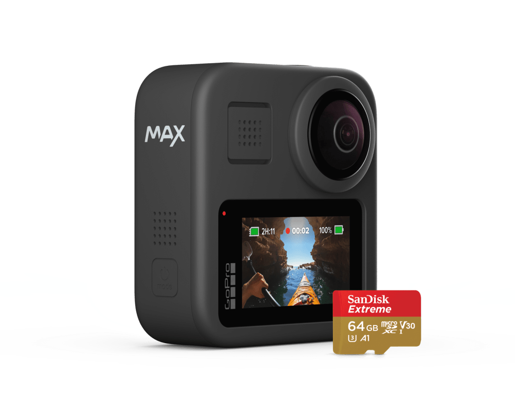 Review photos and videos on GoPro Max's large touchscreen