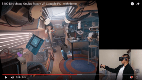 oculus rift demo of $400 cheap vr ready pc gtx 1050 ti
