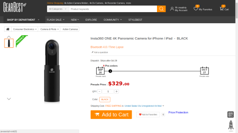 Insta360 ONE on sale at GearBest