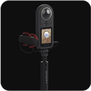 Kandao Qoocam 8K has a 3.5mm mic input jack, and a frame with a cold shoe for a microphone